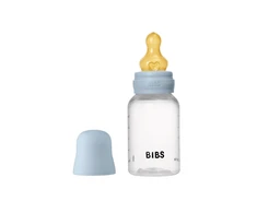 BIBS plastikinis buteliukas nuo dieglių 150 ml (Baby Mėlyna) pilnas komplektas