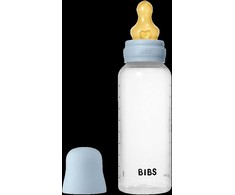 BIBS plastikinis buteliukas nuo dieglių 270 ml (Baby Mėlyna) pilnas komplektas