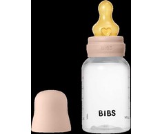 Nuk BIBS plastikinis buteliukas nuo dieglių 150 ml (Blush) pilnas komplektas