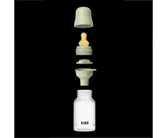BIBS plastikinis buteliukas nuo dieglių 150 ml (Sage) pilnas komplektas