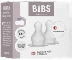 BIBS silikoniniai buteliuko žindukai, 2 vnt., Medium flow