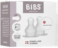 BIBS silikoniniai buteliuko žindukai, 2 vnt., Slow flow