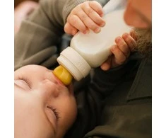 BIBS stiklinis buteliukas nuo dieglių 225 ml (Baby Mėlyna) pilnas komplektas