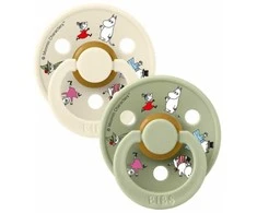BIBS x MOOMIN čiulptukų rinkinys 1 dydis (0 - 6 mėn.) Friends-ivory-mix