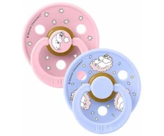 BIBS x MOOMIN čiulptukų rinkinys 1 dydis (0 - 6 mėn.) Dreaming baby pink mix