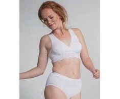 Carriwell nėriniais puošta liemenėlė maitinančioms (balta) / Organic Crossover Nursing Bra