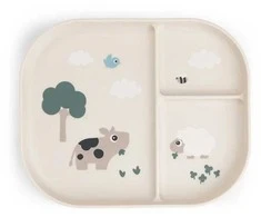 Done by Deer neslystanti lėkštė su skyreliais Foodie Tiny farm Sand