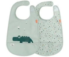 Done by Deer seilinukų rinkinys Croco Bibs Žalias, 2 vnt.