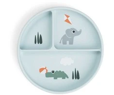 Done by Deer tikrai prilimpanti lėkštė su skyreliais Playgroun Mėlyna