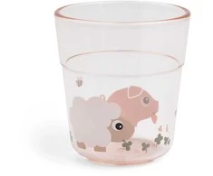 Done by Deer vaikiška stiklinė Glass L Tiny farm Powder (180 ml)