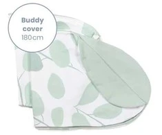 Doomoo Buddy maitinimo ir nėštumo pagalvės užvalkalas Leaves Aqua Žalias