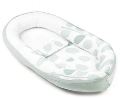 Doomoo kūdikio lizdelis (naujagimio gultukas) "Cocoon Leaves Aqua Žalias"