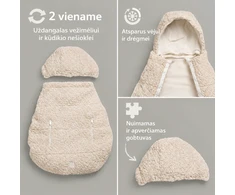 Elodie Details Cozy Cover 2in1 šiltas uždangalas nešioklei ir vežimėliui Soft Sherpa