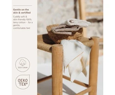 Meyco Baby frotinės šluostės-rankšluostukai kūdikiui Natural/Soft Sand/Taupe, 30×30 cm, 6 vnt.