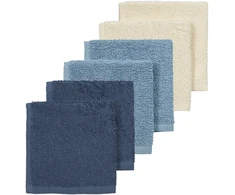 Meyco Baby frotinės šluostės-rankšluostukai kūdikiui Natural/Jeans Mėlyna/Indigo, 30×30 cm, 6 vnt.