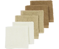 Meyco Baby frotinės šluostės-rankšluostukai kūdikiui Offwhite/Sand/Toffee, 30×30 cm, 6 vnt.