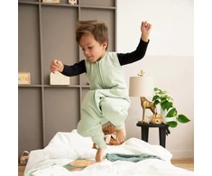 Meyco Baby kūdikio miegmaišis su kojytėmis Slub Soft Žalias – TOG 2.0