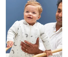 Meyco Baby kūdikio miegmaišis su nusegamomis rankovėmis Moon Indigo, TOG 2.5