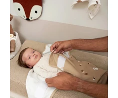Meyco Baby kūdikio vystymo miegmaišis 0–3 mėn., Forest Animals Sand, TOG 1.0