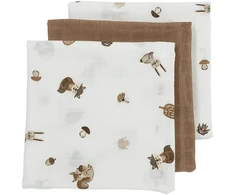 Meyco Baby marliniai muslino vystyklai Forest Animals Toffee, 70×70 cm, 3 vnt.