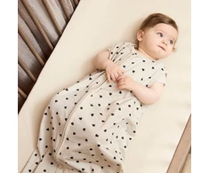 Meyco Baby medvilninis kūdikio miegmaišis Sweet Heart Soft Sand/Juodas, TOG 0.3