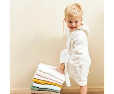 Meyco Baby medvilninis vonios rankšluostis su gobtuvu 75 × 75 cm, Offwhite – Terry