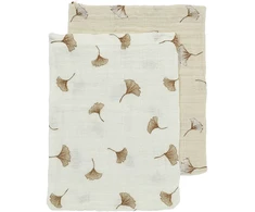 Meyco Baby muslino šluostės 30 × 30 cm (2 vnt.), Ginkgo Offwhite/Soft sand