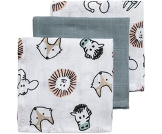 Meyco Baby muslino šluostės-merliukai Animal Multicolour, 30×30 cm, 3 vnt.