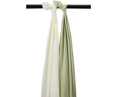 Meyco Baby muslino vystyklai / apklotai 120 × 120 cm (2 vnt.), Natural/Soft Olive