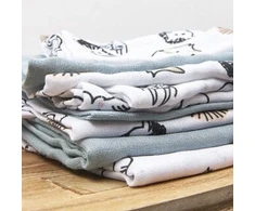 Meyco Baby muslino vystyklų ir šluosčių komplektas Animal Multicolour, 9 vnt.