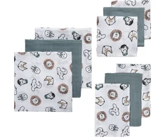 Meyco Baby muslino vystyklų ir šluosčių komplektas Animal Multicolour, 9 vnt.