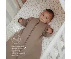 Meyco Baby Studio Classic pašiltintas miegmaišis su nusegamomis rankovėmis, 2.5 TOG, Dark Taupe
