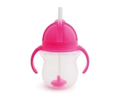 Munchkin gertuvė su šiaudeliu Click Lock Tip &amp; Sip Straw Cup 207ml (daug spalvų)