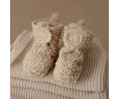 Mushie tapukai kūdikiui Cozy Baby Booties - Oatmeal