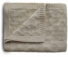 Mushie megztas pledas Honeycomb – rusvai gelsvas