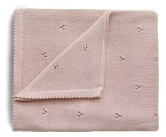 Mushie megztas pledas Pointelle – Blush