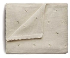 Mushie megztas pledas Pointelle – Ivory