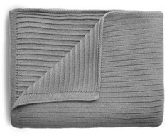 Mushie megztas pledas Ribbed Gray Melange