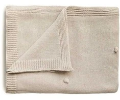 Mushie megztas pledas Textured Dots Baby Blanket (Off Baltas Melange)