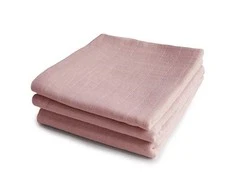 Mushie muslino vystyklai iš organinės medvilnės Blush (3 vnt.)
