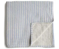 Mushie muslino vystyklas iš organinės medvilnės Mėlyna Stripe