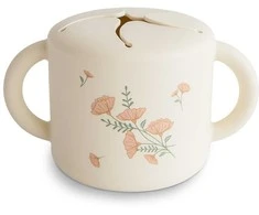 Mushie užkandžių indelis (Rožinė Flowers)