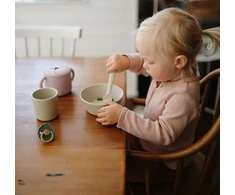 Mushie Vaikiški stalo įrankiai - VANILĖS šaukštas ir šakutė
