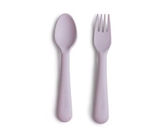 Mushie valgymo įrankių rinkinys vaikams Soft Lilac