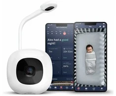 Nanit Pro Baby Monitorius + Floor Stand mobilioji auklė su stovu, naktine šviesa ir kvėpavimo monitorius