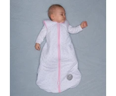 Natulino BabyComfort dvisluoksnis kūdikių miegmaišis (natural baltas little pilkas leaves / pink spalva)