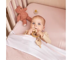 Pink Meyco Baby medvilninė jersey paklodė su guma 60 × 120 cm, Soft Rožinė