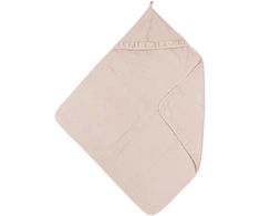 Pink Meyco Baby medvilninis vonios rankšluostis su gobtuvu 80 × 80 cm, Soft Rožinė – Terry Ruffle