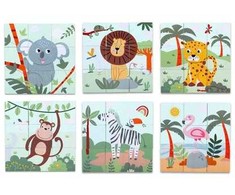 Dėlionė Rappa 2Kids Toys Wooden Blocks Safari
