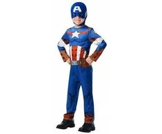 Rubies Karnavalinis kostiumas Marvel Avengers Captain America kostiumas mėlyn-raudon puošni suknelė 110-116 cm (5-6 metai)